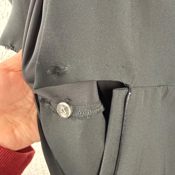 Nicole Miller Womens Collection Black Wrap Front Short Sleeve Jumpsuit 4 - Picture 10 of 14